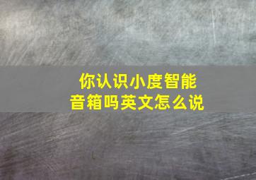 你认识小度智能音箱吗英文怎么说