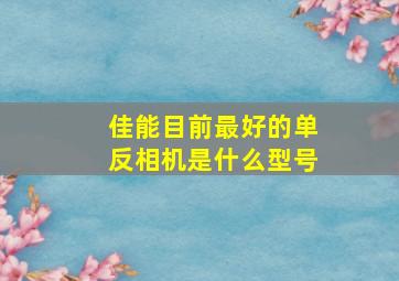 佳能目前最好的单反相机是什么型号