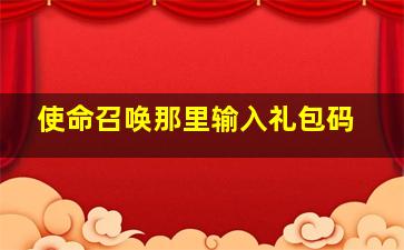 使命召唤那里输入礼包码