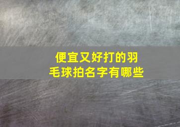 便宜又好打的羽毛球拍名字有哪些