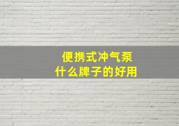 便携式冲气泵什么牌子的好用