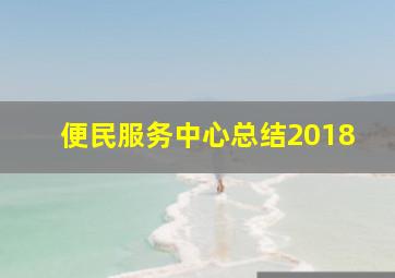 便民服务中心总结2018