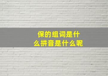 保的组词是什么拼音是什么呢