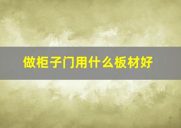 做柜子门用什么板材好