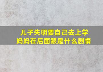 儿子失明要自己去上学妈妈在后面跟是什么剧情