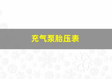 充气泵胎压表