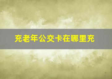 充老年公交卡在哪里充