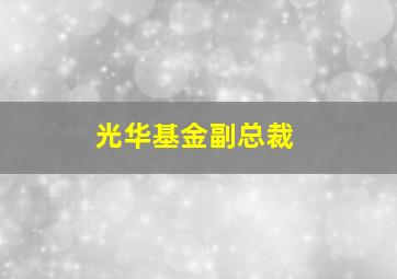 光华基金副总裁