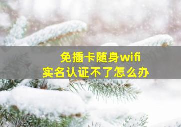 免插卡随身wifi实名认证不了怎么办