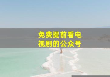 免费提前看电视剧的公众号