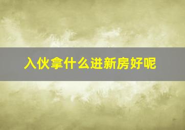 入伙拿什么进新房好呢