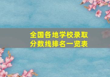 全国各地学校录取分数线排名一览表