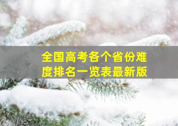 全国高考各个省份难度排名一览表最新版