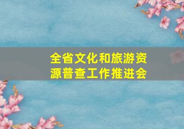 全省文化和旅游资源普查工作推进会