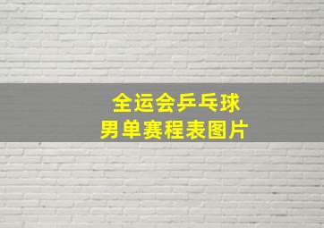 全运会乒乓球男单赛程表图片