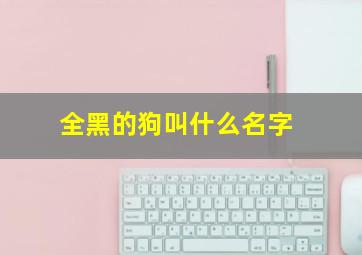 全黑的狗叫什么名字