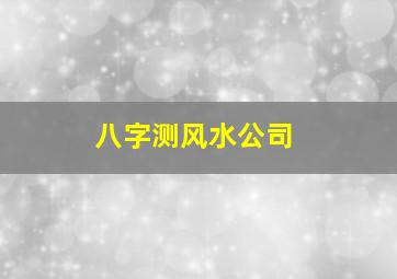 八字测风水公司