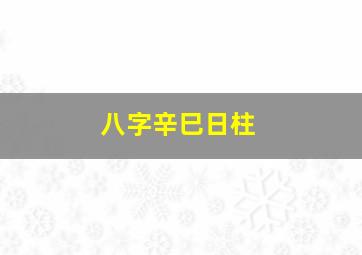 八字辛巳日柱