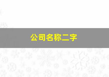 公司名称二字