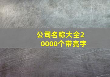 公司名称大全20000个带亮字