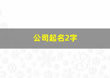 公司起名2字