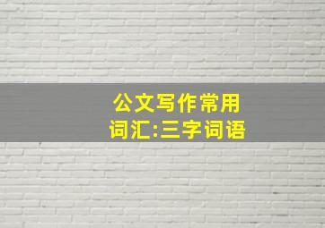 公文写作常用词汇:三字词语