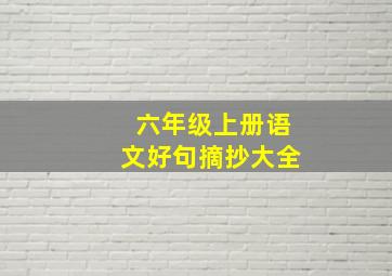 六年级上册语文好句摘抄大全