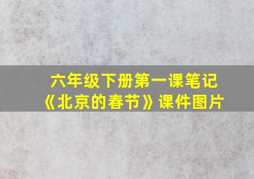 六年级下册第一课笔记《北京的春节》课件图片