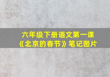 六年级下册语文第一课《北京的春节》笔记图片