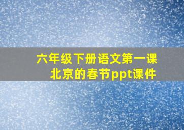 六年级下册语文第一课北京的春节ppt课件