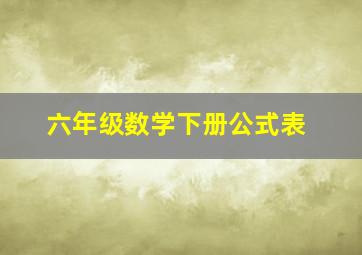 六年级数学下册公式表