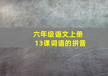 六年级语文上册13课词语的拼音