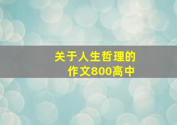 关于人生哲理的作文800高中