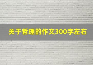 关于哲理的作文300字左右