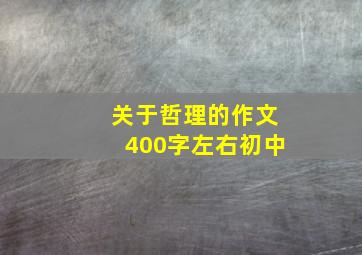 关于哲理的作文400字左右初中