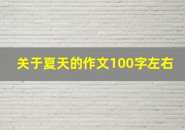 关于夏天的作文100字左右