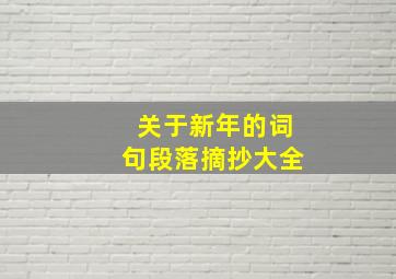 关于新年的词句段落摘抄大全