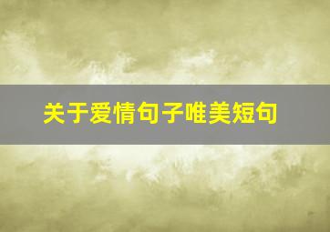 关于爱情句子唯美短句