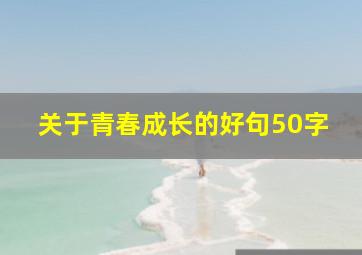 关于青春成长的好句50字