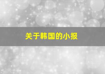 关于韩国的小报