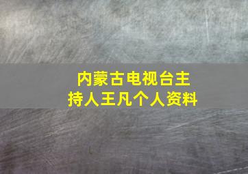 内蒙古电视台主持人王凡个人资料