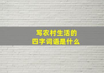 写农村生活的四字词语是什么