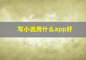 写小说用什么app好