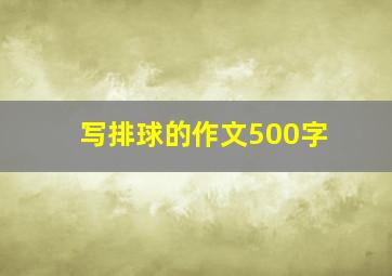 写排球的作文500字