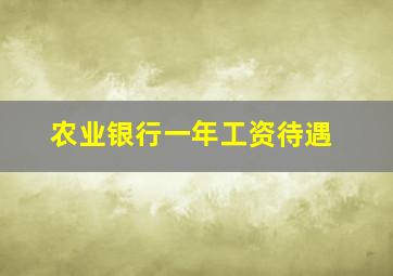 农业银行一年工资待遇