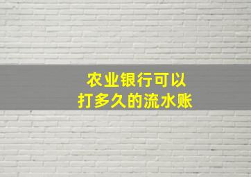 农业银行可以打多久的流水账