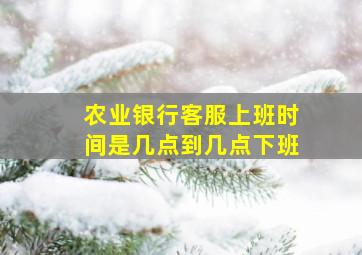 农业银行客服上班时间是几点到几点下班