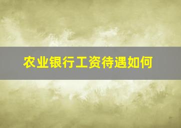 农业银行工资待遇如何