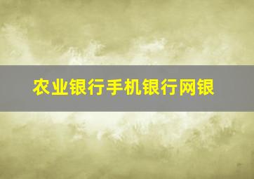 农业银行手机银行网银