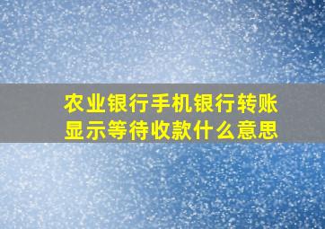 农业银行手机银行转账显示等待收款什么意思